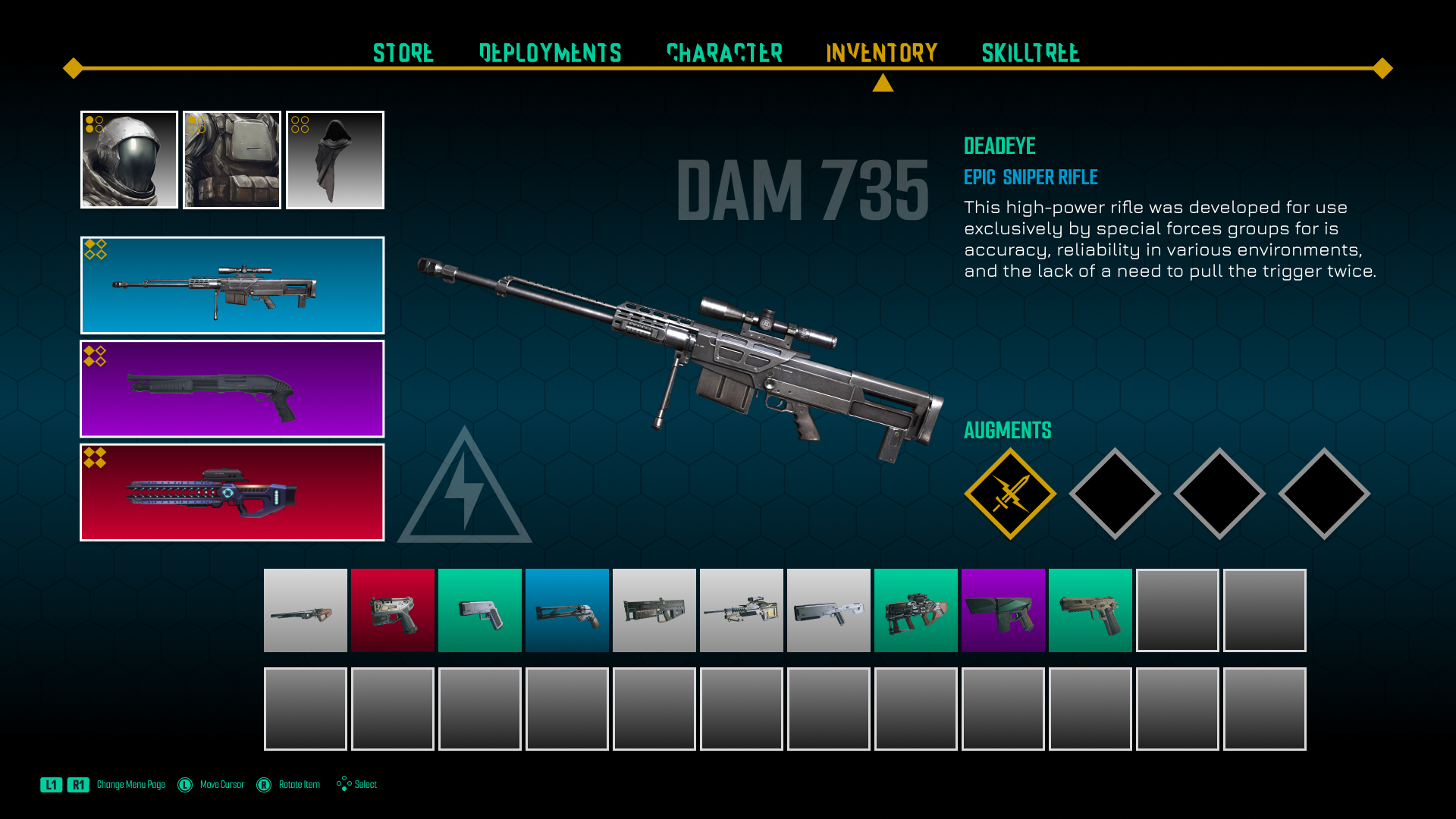 Character Menu — Weapon Prime